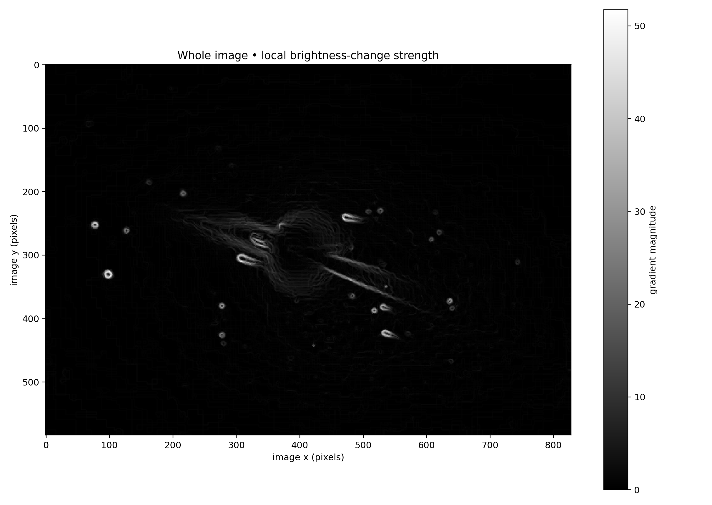 whole-image local brightness-change strength map