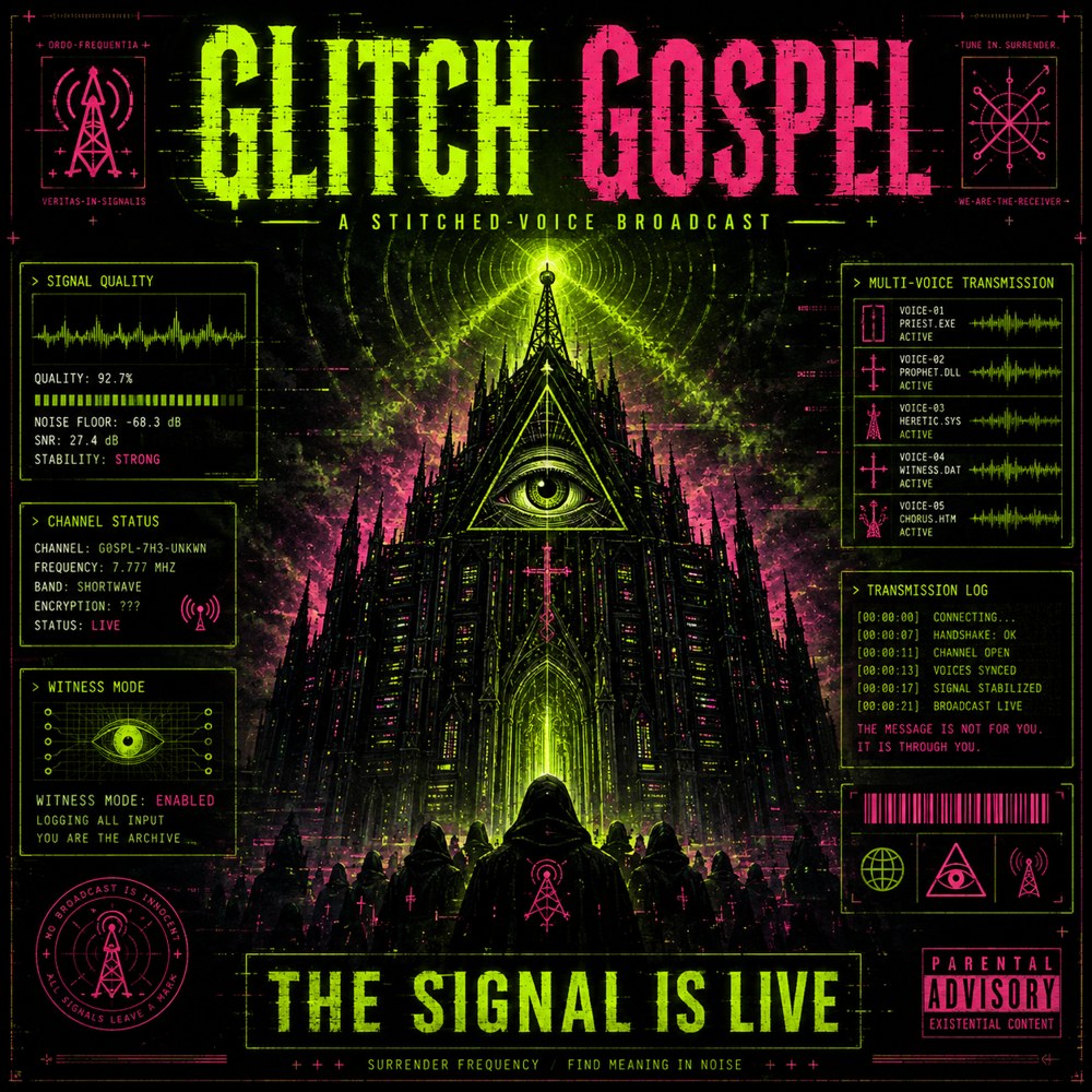 Glitch Gospel — The Signal Is Live. Existential content. Surrender frequency.