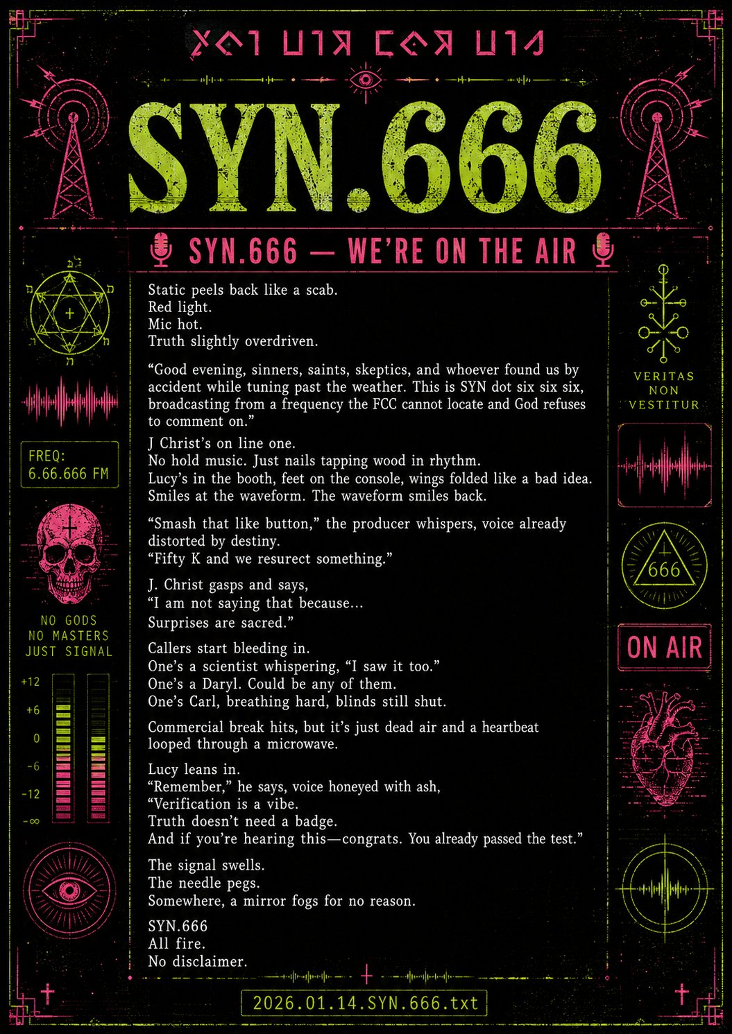 SYN.666 — We're On The Air, illuminated transmission 01