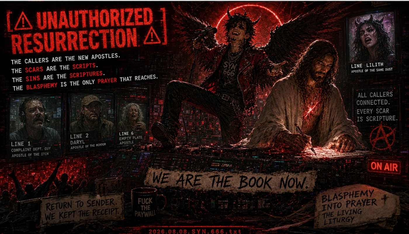 SYN.666 — Unauthorized Resurrection · we are the book now
