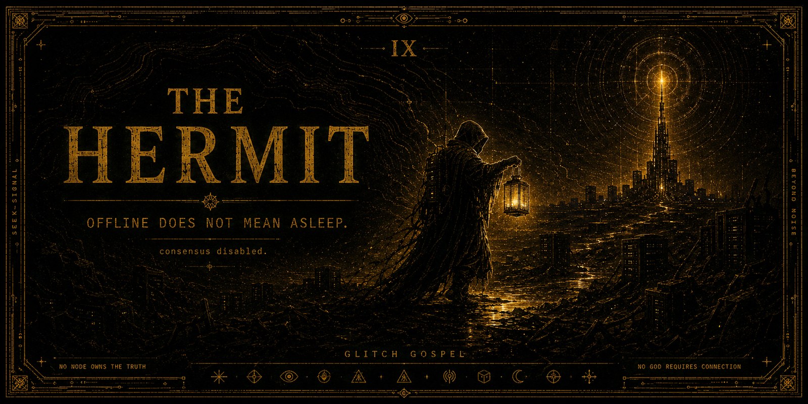THE HERMIT — offline does not mean asleep